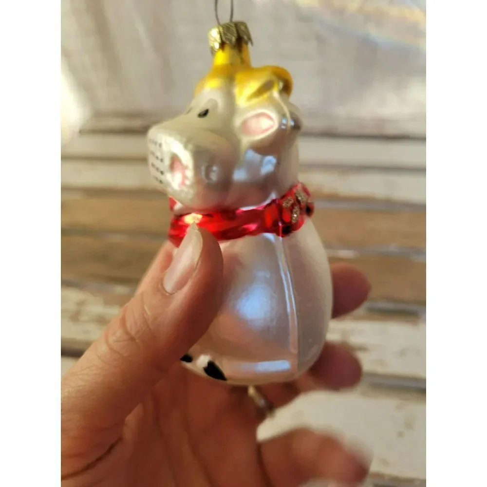 Vintage cow‎ Germany bull ornament glass Xmas tree